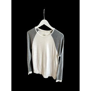 Rag & Bone Men's Raglan Long Sleeve Crewneck Slub Baseball T-Shirt Sz XS Grey